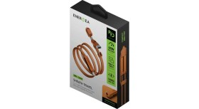 Resim Energea Sheath Travel 1.2m 60W 2in1 Type-C To Type-C ve Usb-A Hızlı Şarj Kablo - Gümüş 