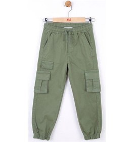 Resim Nk Kids Çocuk Kargo Cepli Beli Paçası Lastikli Kargo Pantolon-13834-haki Haki 