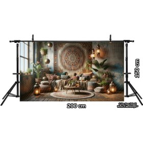 Resim Venspor Bohem Tarzı Oda Arkaplanı, 200x150cm, Fon, Duvar Örtüsü 