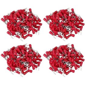 Resim Aubyhe 4mm Çatal Şekilli Preelektrikli Terminal, Awg 22-16 Kablolu Bağlantı Ucu, 400 Adet, Güvenli Ve Güçlü Bağlantı İçin Metal-plastik Malzeme 