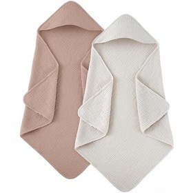 Resim Yaozixa Yeni Doğanlar İçin Süper Emici 2'li Pamuklu Perde Bezi: Kapüşonlu, Soluk, Isı Sağlar, Banyo Ve Dışarıda Kullanılabilir Kahve+krem Renk 