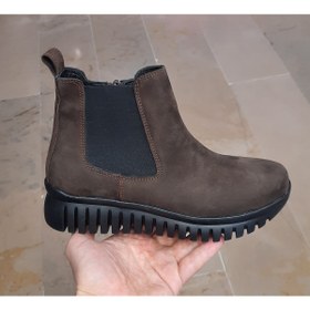 Resim BRGL Kadın Hakiki Deri Ortopedik Taban Kahve Nubuk Bot 