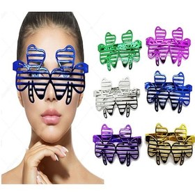 Resim Metalize Ekstra Parlak Yaprak Panjur Parti Gözlüğü 6 Renk 6 Adet 