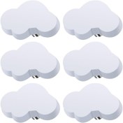 Resim Beyaz 6'lı Paket Bulut Şeklinde Çekmece Kulpları, Çocuk Mobilya Kulpları, Kız Ve Erkek Çocuklar İçin Kauçuk Kulplar, Dolap Kulpları, Çekmeceler İçin 