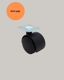 Resim Techmrt Kilitsiz Mini Tekerlek Ayak 4 Cm 4 Lü Set Kolay Montaj 4 Adet 