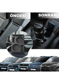 Resim Rifter, Proace Ctiy, Combo, Doblo 5 Ve Berlingo Konsol Düzenleyici Bardaklık M3968 Siyah 