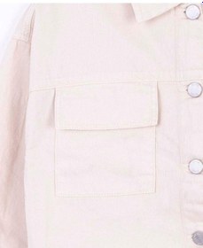 Resim Kız Çocuk Kısa Ceket-14014 Krem 