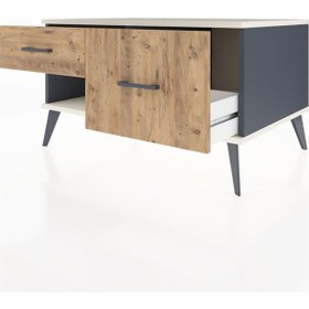 Resim Kronos Şifonyer 2 Çekmeceli 88x59x48 Antrasit-aytaşı/çam Aytaşı/çam 