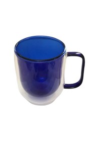 Resim Periboia Çift Cidarlı Cam Kupa Lacivert Renk Çok Renkli 