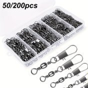 Resim 50/200 Adet Dayanıklı Snap Swivel, Balık Yemi Bağlantı Elemanları, Balıkçılık Aksesuarları 