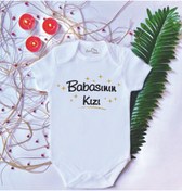 Resim LoveStore Bebek Baskılı Babasının Kızı %100 Pamuklu Çıtçıtlı Body Zıbın 
