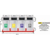 Resim Arı Metal Geridönüşüm Bazalı 4 Lü Paslanmaz 54 Lt 