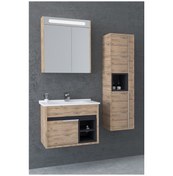 Resim NAPOLİ 65 CM BEYAZ LAVABOLU BANYO DOLABI - DORADO/ANTRASİT(BOY DOLAP HARİÇ ) 