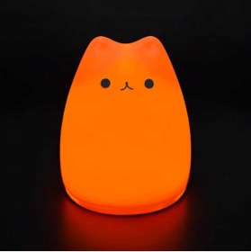 Resim Home Sevimli Kedi Figürlü Turuncu Neon Masa Lambası 