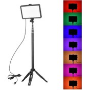 Resim Neevoyu Usb Beslemeli Rgb Led Işık Seti - 3200k-5600k Çift Renkli, 10 Seviye Parlaklık, 148cm Genişletilebilir Tripod Dahil 