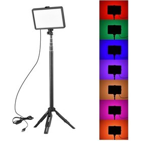 Resim Neevoyu Usb Beslemeli Rgb Led Işık Seti - 3200k-5600k Çift Renkli, 10 Seviye Parlaklık, 148cm Genişletilebilir Tripod Dahil 