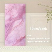 Resim 30 adet 3D mermer desenli kendinden yapışkanlı duvar karosu renk serisi, boyutu 59.99X30.0 cm, su geçirmez ve yağa dayanıklı, kurulumu ve temizlemesi kolay, pürüzsüz yüzey, modern tarz, çıkarılabilir, mutfak, oturma odası ve banyo dekorasyonu için uygun 