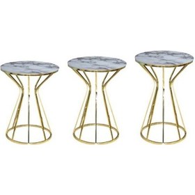 Resim Brc Cadde Zigon Beyaz Mermer Model Metal Çelik Gold Renk Kaplama 