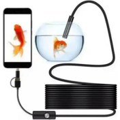 Resim Endoskop Yılan Video Kamera Led’li 5 Metre 7 mm Sert Kablo Yüksek Kaliteli Stereo - Lisinya 