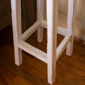 Resim Vogel Home Design Bar Taburesi Beyaz Eskitme 