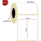 Resim Barkod 100x150 Termal Etiket Eko Termal 250 Sarım 5 Rulo 1250 Adet 