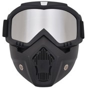 Resim Cbtx Global Çıkarılabilir Yol Sürme Açık Hava Rüzgar Geçirmez Motosiklet Gözlüğü Maskesi Gümüş 