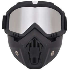 Resim Cbtx Global Çıkarılabilir Yol Sürme Açık Hava Rüzgar Geçirmez Motosiklet Gözlüğü Maskesi Gümüş 