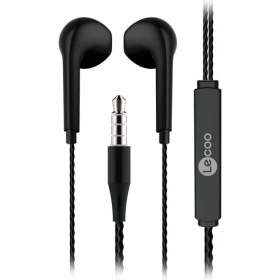 Resim Lecoo EH104 Kablolu 3.5mm Jacklı Kulak İçi Mikrofonlu Kulaklık Siyah 