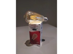 Resim Helios 6W E27 2700K Sarı Işık Rustik Armut Ampul 