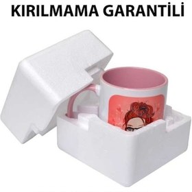 Resim Sarı T Kulp Harf Tasarımlı Çay Fincanı Beyaz 