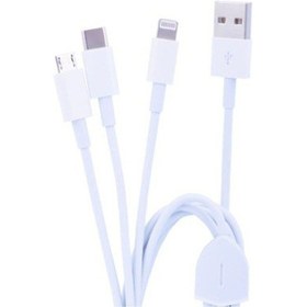 Resim Ally Ma039-A Usb Kablo Micro-Usb, Type C - İphone Uyumlu Lightning 3In1-Beyaz 