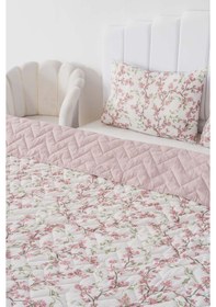 Resim Rivaistanbul Sakura Çift Kişilik Pamuklu Kapitone Pike & Yatak Örtüsü Pembe 