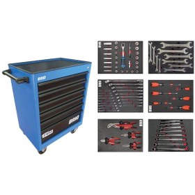 Resim Brio Hareketli Takım Dolabı 6 Çekmece Eco 74 Parça Mavi Dolu 