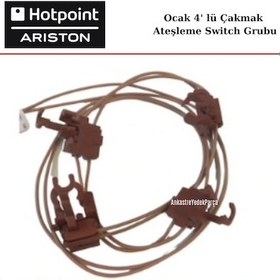 Resim Hotpoint Ariston Uyumlu Ocak Çakmak Ateşleme Switch Grubu Düğme Anahtar - 389829634 