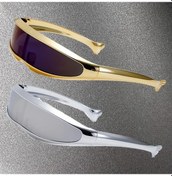 Resim Willowhaven C4 2 Adet Futüristik Entegre Koruyucu Gözlük Altın Çerçeve Polycarbonat 