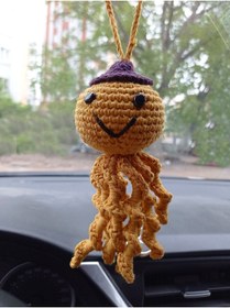 Resim Mony Tasarım Amigurumi Sevimli Ahtapot Araba Süsü Dikiz Aynası 