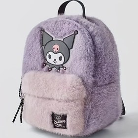 Resim Sanrio Kuromi Peluş Sırt Çantası Kadınlar İçin - Ayarlanabilir Askılı Sevimli Anime Hayvan Baskılı Kadife Çanta, Mor Kozmetik Düzenleyici Torbası, Hafif Seyahat ve Okul Sırt Çantası 