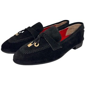 Resim Tufan Shoes Siyah Hakiki Süet Deri Loafer Siyah 