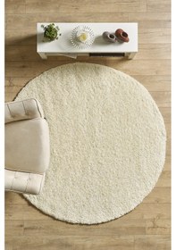 Resim Modern Desensiz Krem Halı Salon Halısı Oturma Odası Halısı Çocuk Halısı Yumuşak Halı Yuvarlak Krem 
