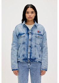 Resim Adelina Mavi Kadın Denim Ceket-mavi Mavi 
