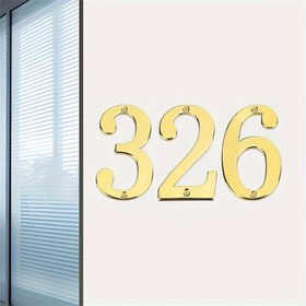 Resim Vidalı Altın Metal Ev Numaraları 0-9 - Büyük, Kolay Kurulumlu Posta Kutusu & Kapı İşaretleri Ev, Ofis ve Ticari Kullanım İçin 