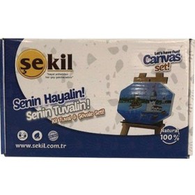 Resim Şekil Kil Tuval Boyama Seti Boya Ve Fırça Dahil 
