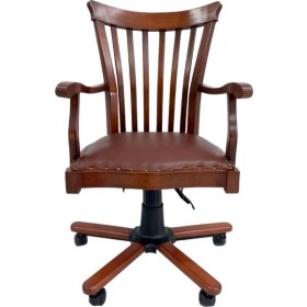 Resim Roys Ahşap 5516 Eskitme Ceviz Amortisörlü Çalışma Sandalyesi 