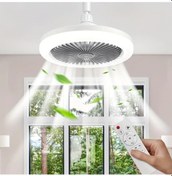Resim Chuangyinshop Xbate 2si 1 Arada Tavan Fanı Gri 50w 25.4 Cm Işık Renk Değiştirme Uzaktan Kumanda Enerji Verimli Led Yatak Odası Banyo Ofis Aydınlatma 