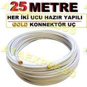 Resim 25 Metre Hazir Uclari Takili Çanak Cihaz Uydu Anten Kablosu 