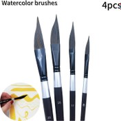 Resim 4 Parça Sincap Kılı Suluboya Fırças Seti - Profesyonel Sanatist Dereceli Çekiçli Tutamaklar ve Ergonomik Halka Tabanlı Yüksek Emicilite Doğal Kolinsky Müşeği ile Hassar Renklendirme Kontrolü İncelemesi işinize uygundur. Su Bazlı, Şeffaf Boyama, Sumi-e şekillandirmaları öncesinde ideal sebze boya, guaj və sum-e-ye üstünlüyü vermektedirlr 