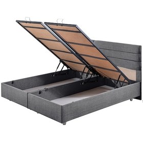 Resim Viyana İkili Set, Viyana Çift Kişilik Baza Başlık Seti Gri 180 x 200 