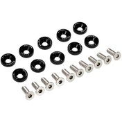 Resim Xindoker 10 Adet Çelik Levha Alüminyum Araç Tampon Yıkama Vidalı Seti - 8 Renk Seçeneği Siyah Dahil 