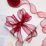 Resim 1 Rulo - 10 Yard x 4cm Kırmızı, Beyaz veya Siyah Şık Şeffaf Organze Kurdele - Hediye Paketleme, Pasta Kutuları ve Çiçek Buketleri için Mükemmel - Polyester İpek Kurdele Dekorasyonu, Hediye Paketleme Kurdelesi|Dekoratif Yaylar|Çok Yönlü Dekorasyon 