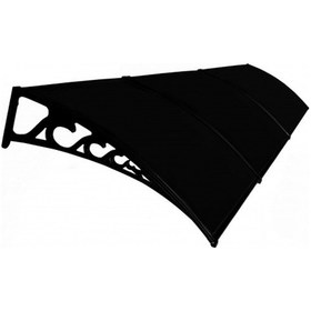 Resim Pratik Sundurma Kapı Pencere Üstü 100x450 Cm Siyah 6 Mm Levhalı Siyah 